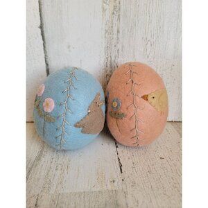 Unique felt Easter egg bunny chick flower spring home decor set